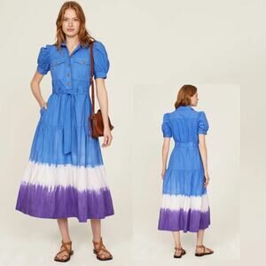 Derek Lam Collective Blue Dip Dye Midi Dress